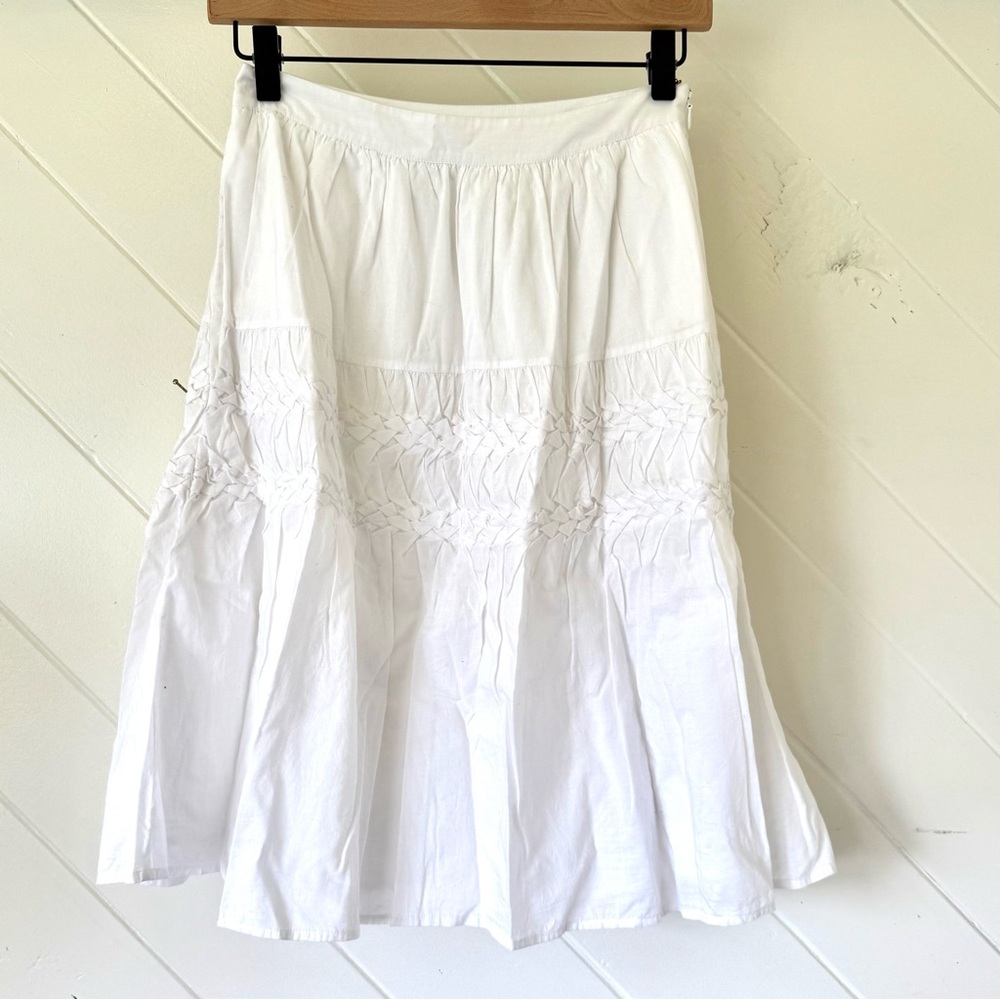 Merlette braided pintuck white skirt